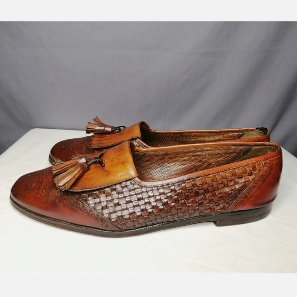 Bragano Basket Weave Spectator Kiltie loafers - Picture 3 of 11
